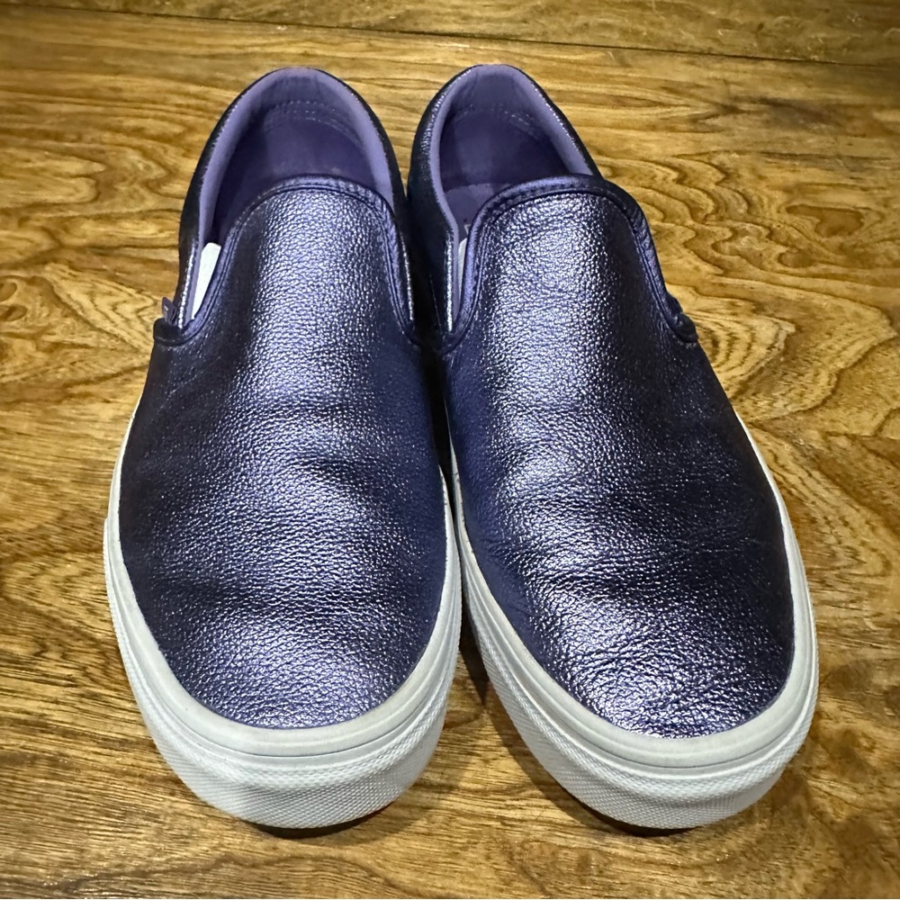 Vans METALLIC PURPLE slip ons Sz 9.5